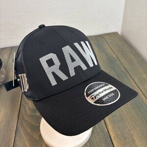 New TaylorMade Tour Authentic Raw MG4 Hi toe Limited Wedge Black Golf Hat (L9)